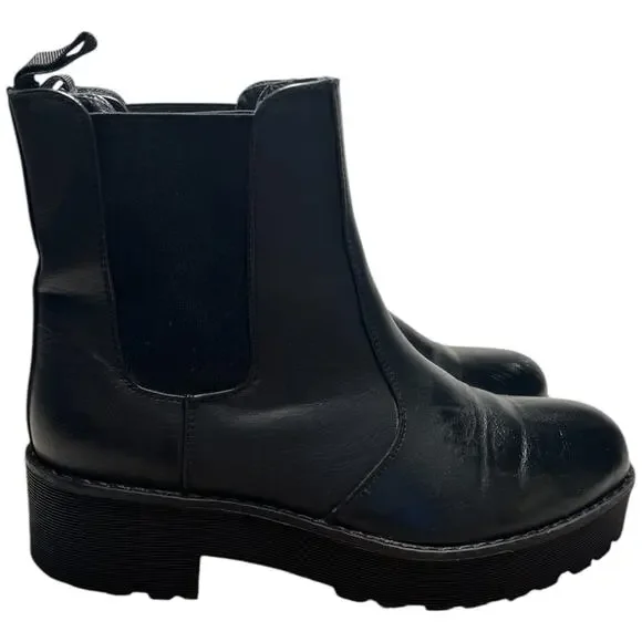 DIRTY LAUNDRY Monet Chelsea Boots Women's 8 Black Platform Rugged Lug Sole READ - Picture 6 of 12